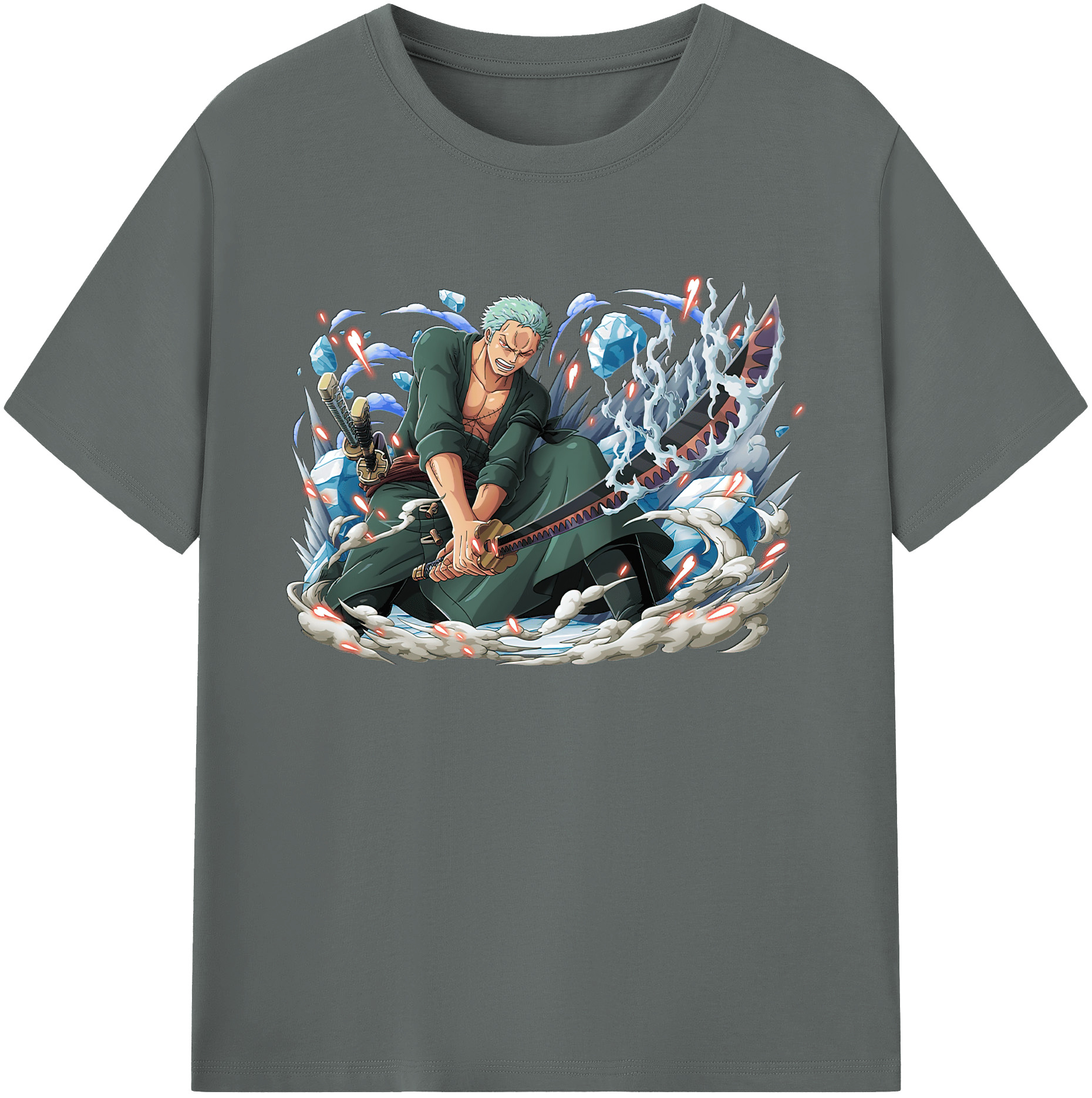 ワンピース ロロノア・ゾロ ONE PIECE Roronoa Zoro 綿100％ メンズ半袖Tシャツ｜肌触りやわらか＆通気性